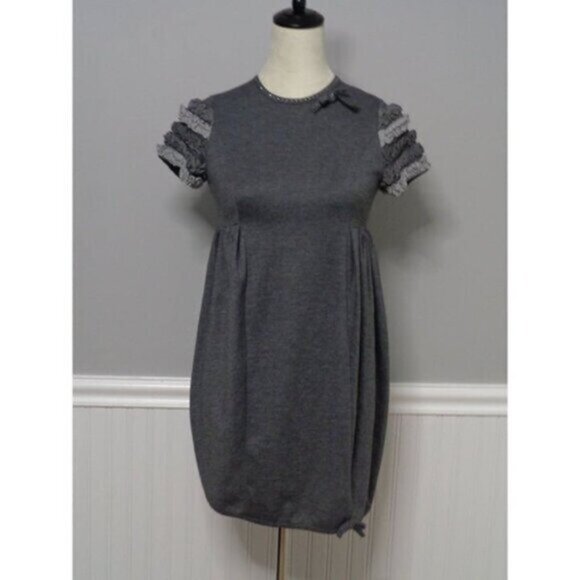 NEW Mele Acerbe SZ 38 (Girls SZ 12/14) Gray Made In Italy Dress MSRP $128 - Picture 1 of 10